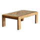 Designer coffee table 1970-1980 in kois elm and glass