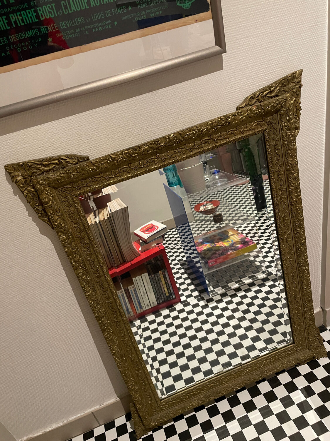 Antique golden mirror of Louis Philippe nineteenth century