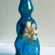 Turquoise glass and enamel carafe by Théodore Legras, 19th century.