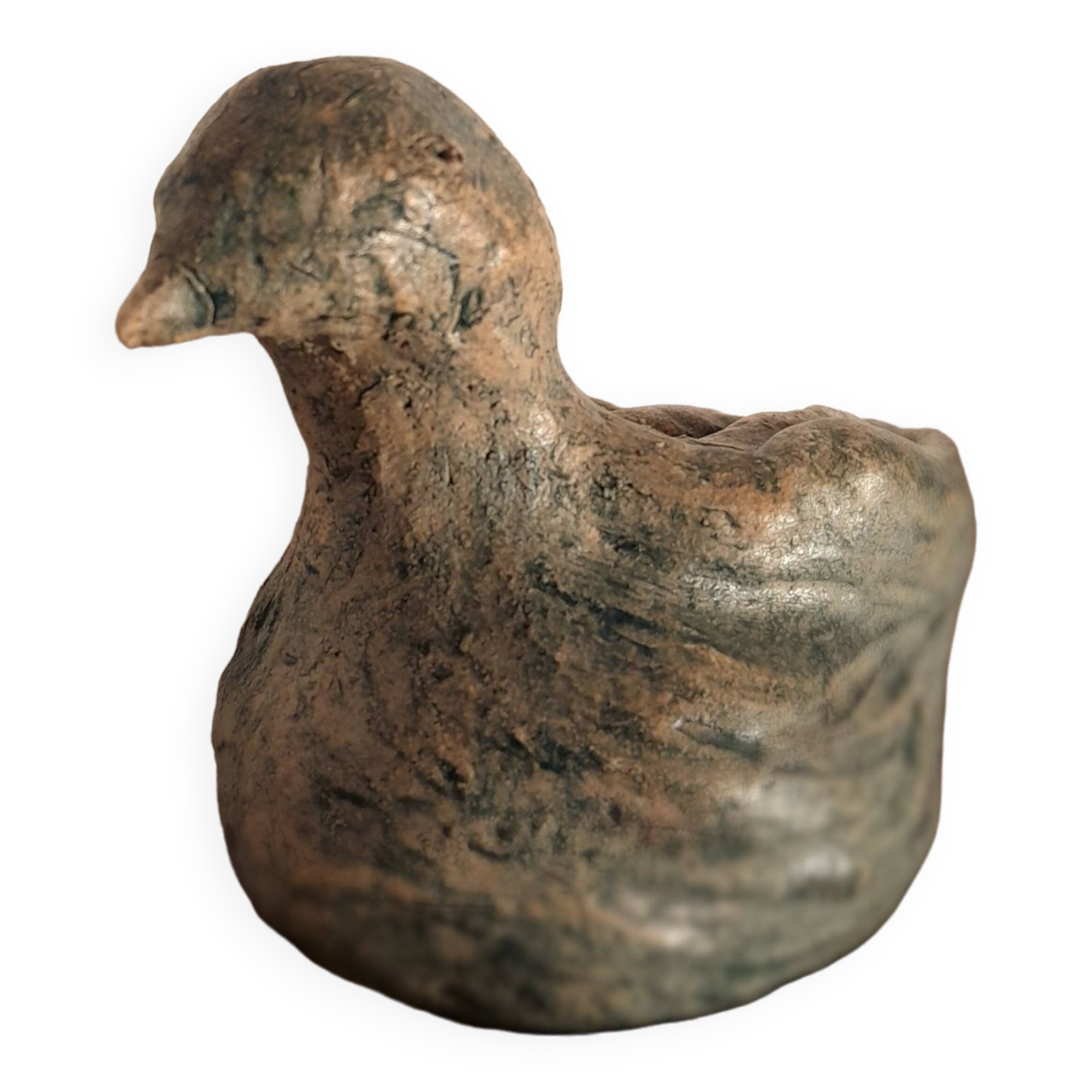 Signed bird sculpture