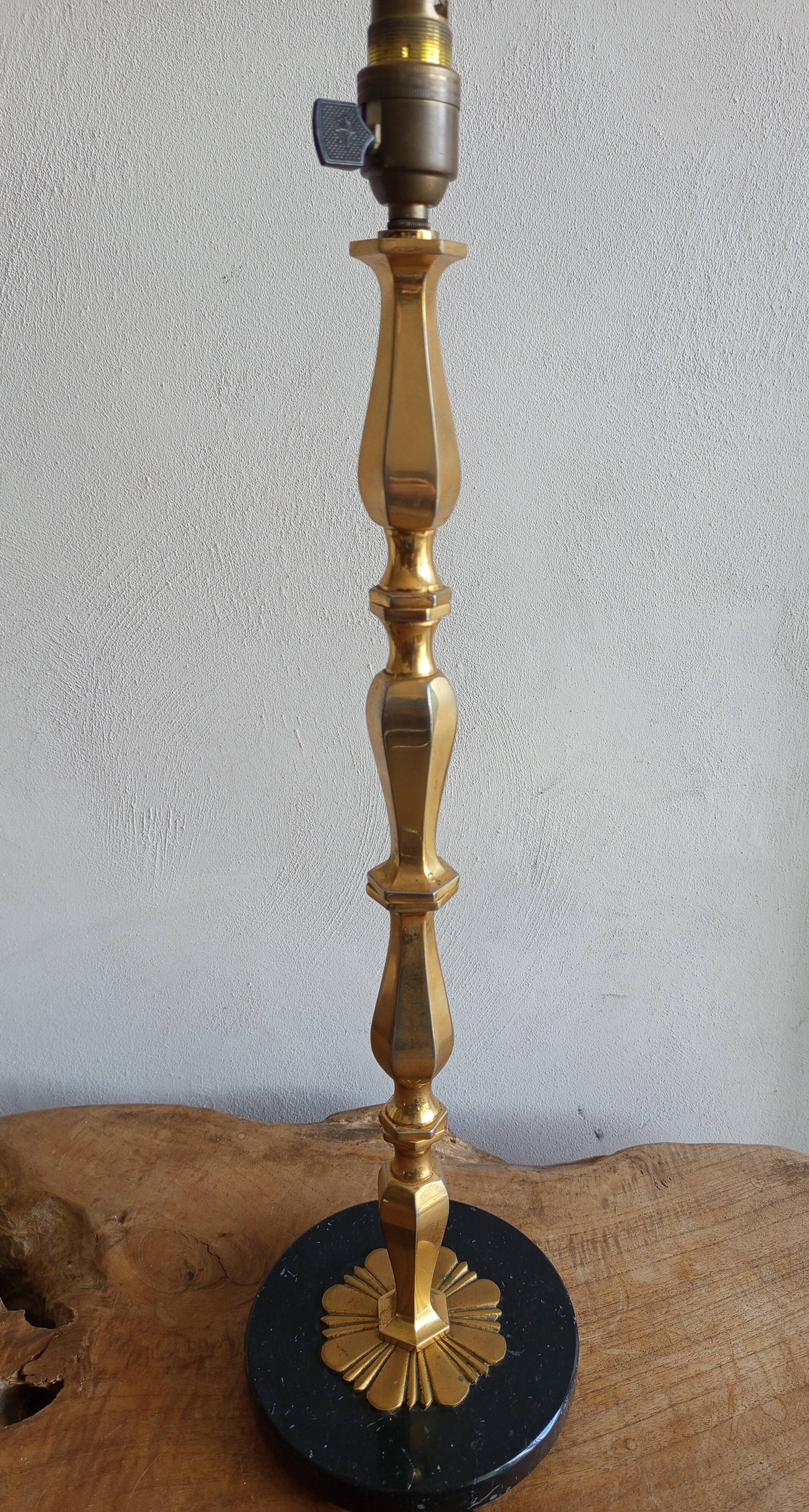 Vintage brass and marble lamp