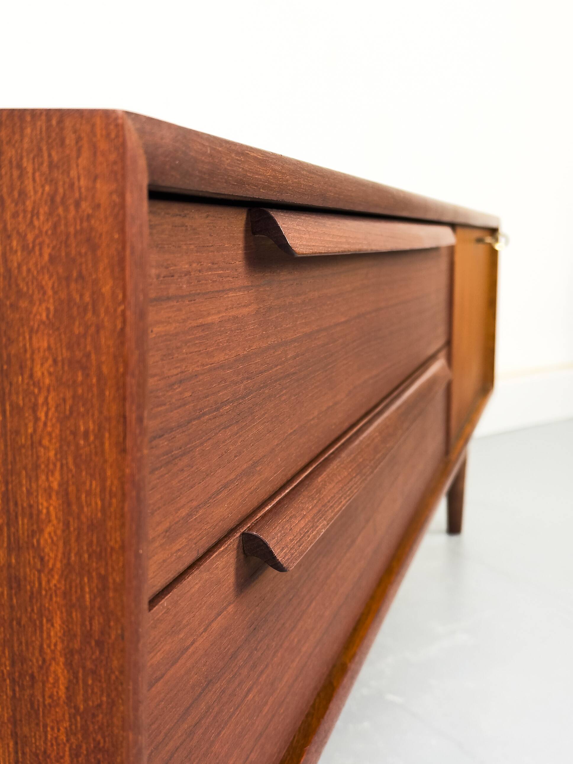 Teak lowboard with drawers from WK Möbel, 1960s