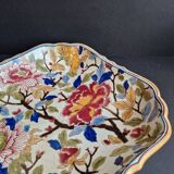 Square ceramic dish from Gien, Peonies model