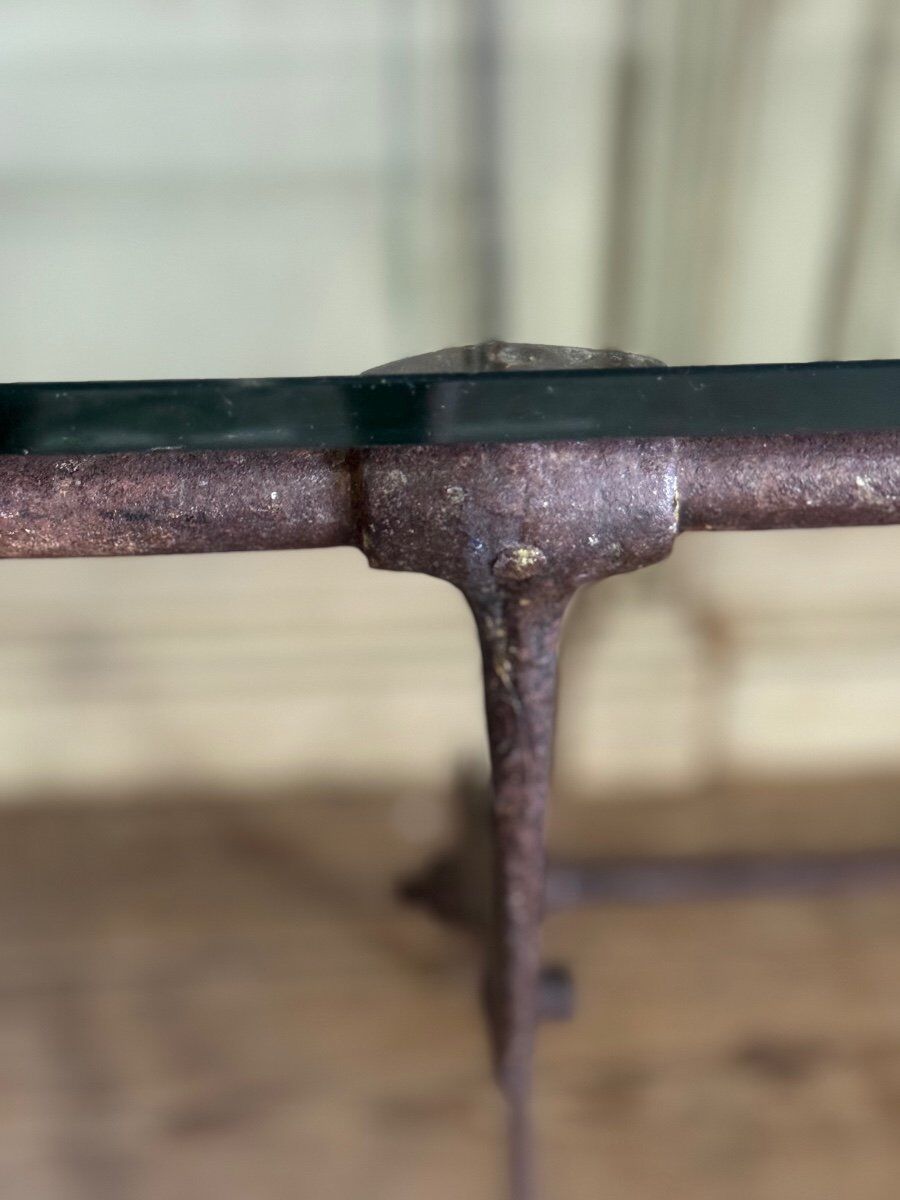 Wrought iron workshop table from around 1900