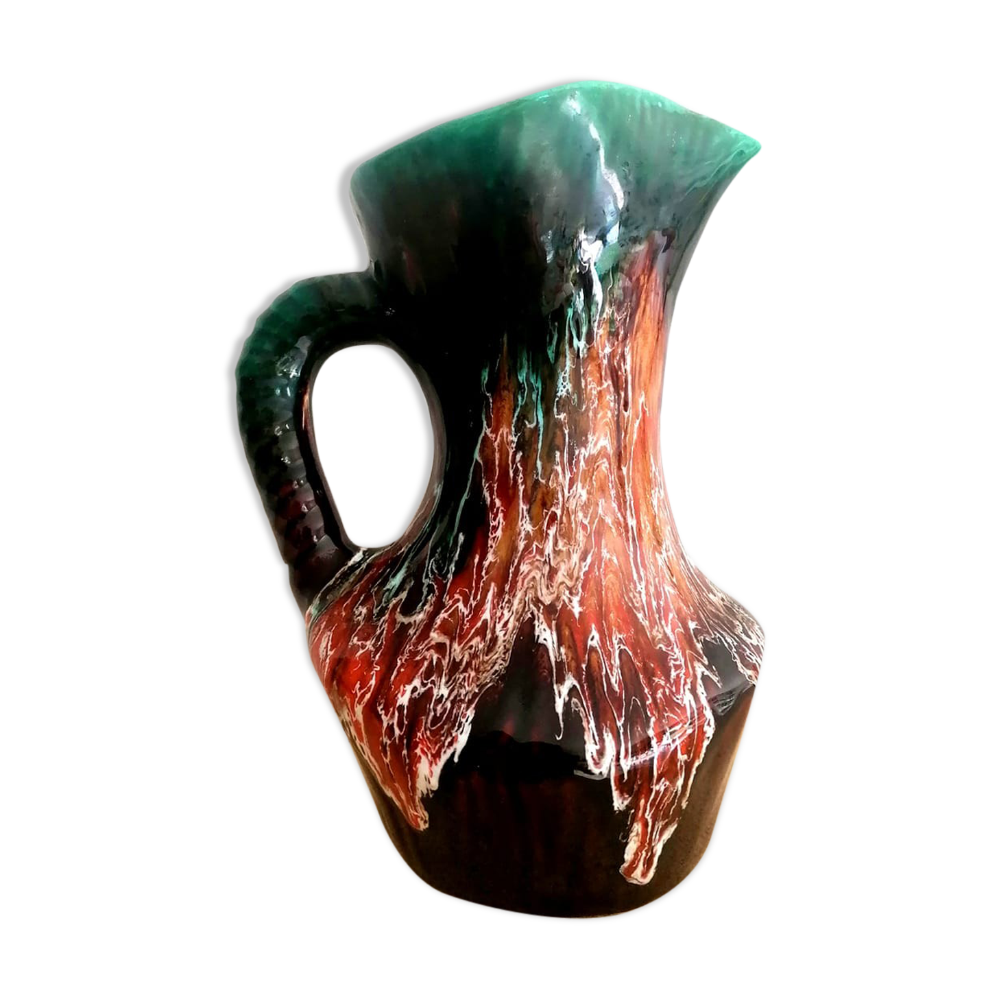Ceramic pitcher Vallauris style 1960