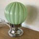 Lampe Vintage 1930 Globe Opaline Thabur Vert Art Deco