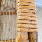 Vintage rattan log holder