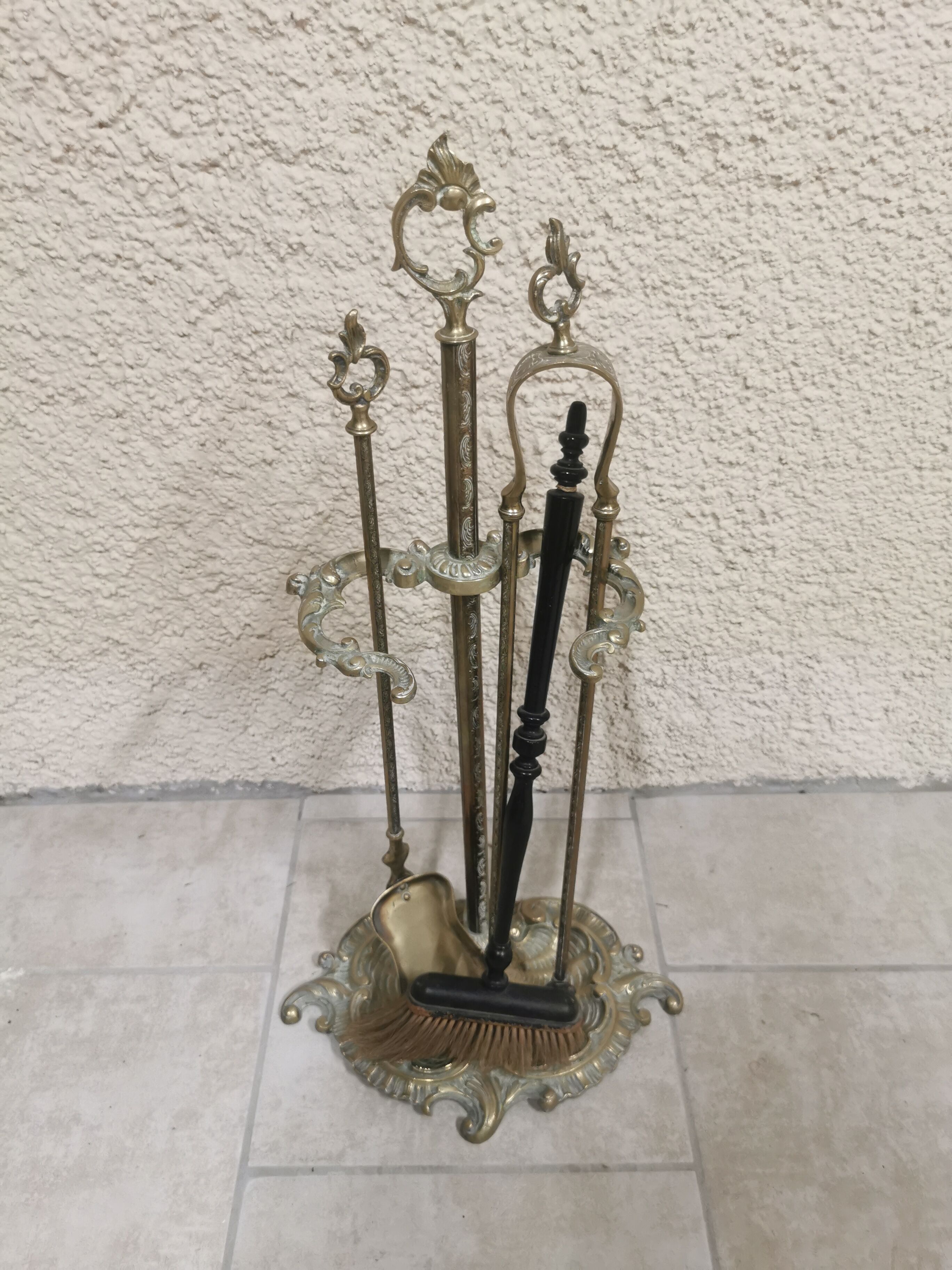 Serviteur de cheminée bronze doré
