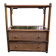 2-drawer furniture in rattan and bamboo with glass shelves