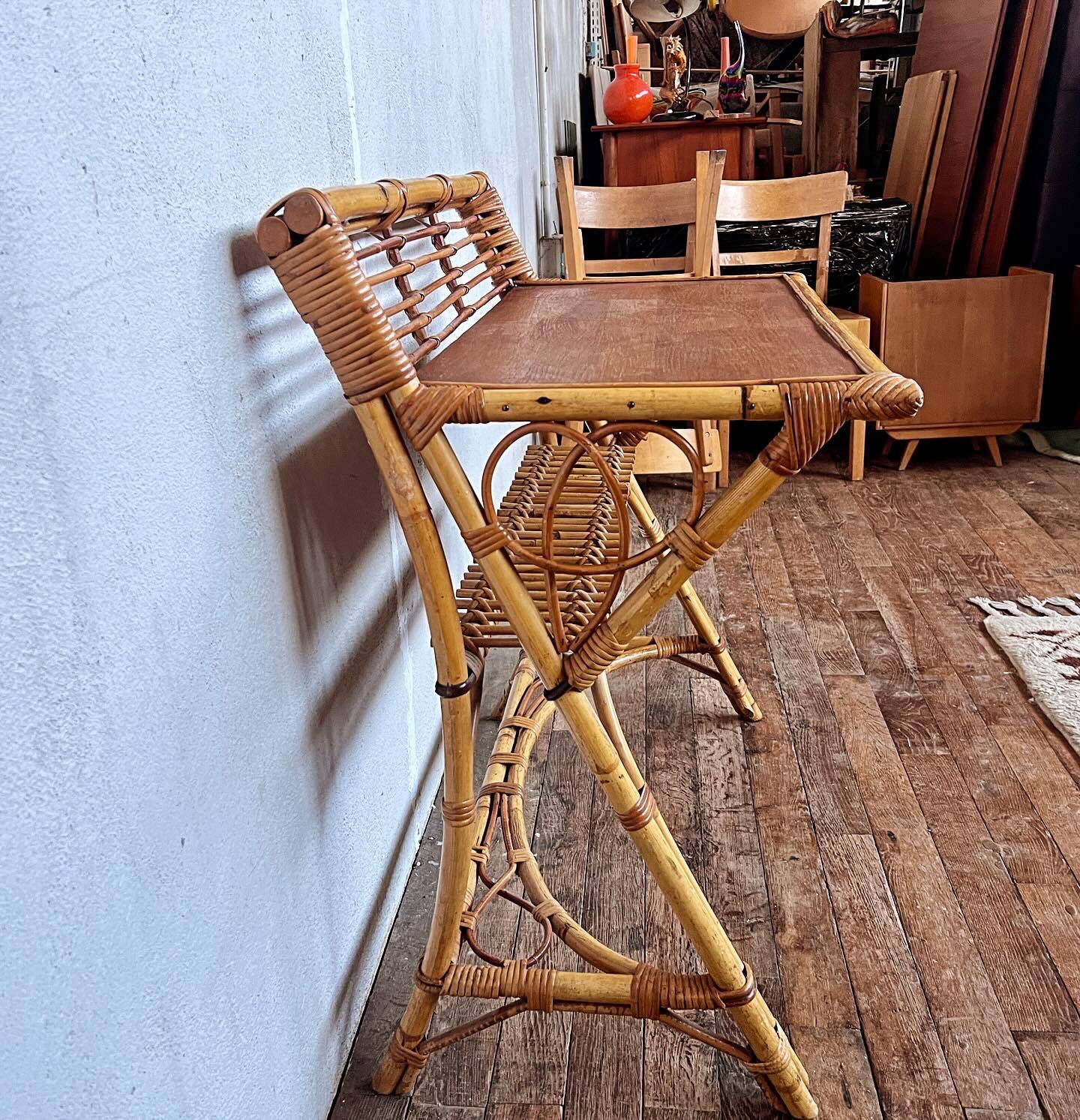 small desk, or serving trolley in bamboo, circa 1950/1960
