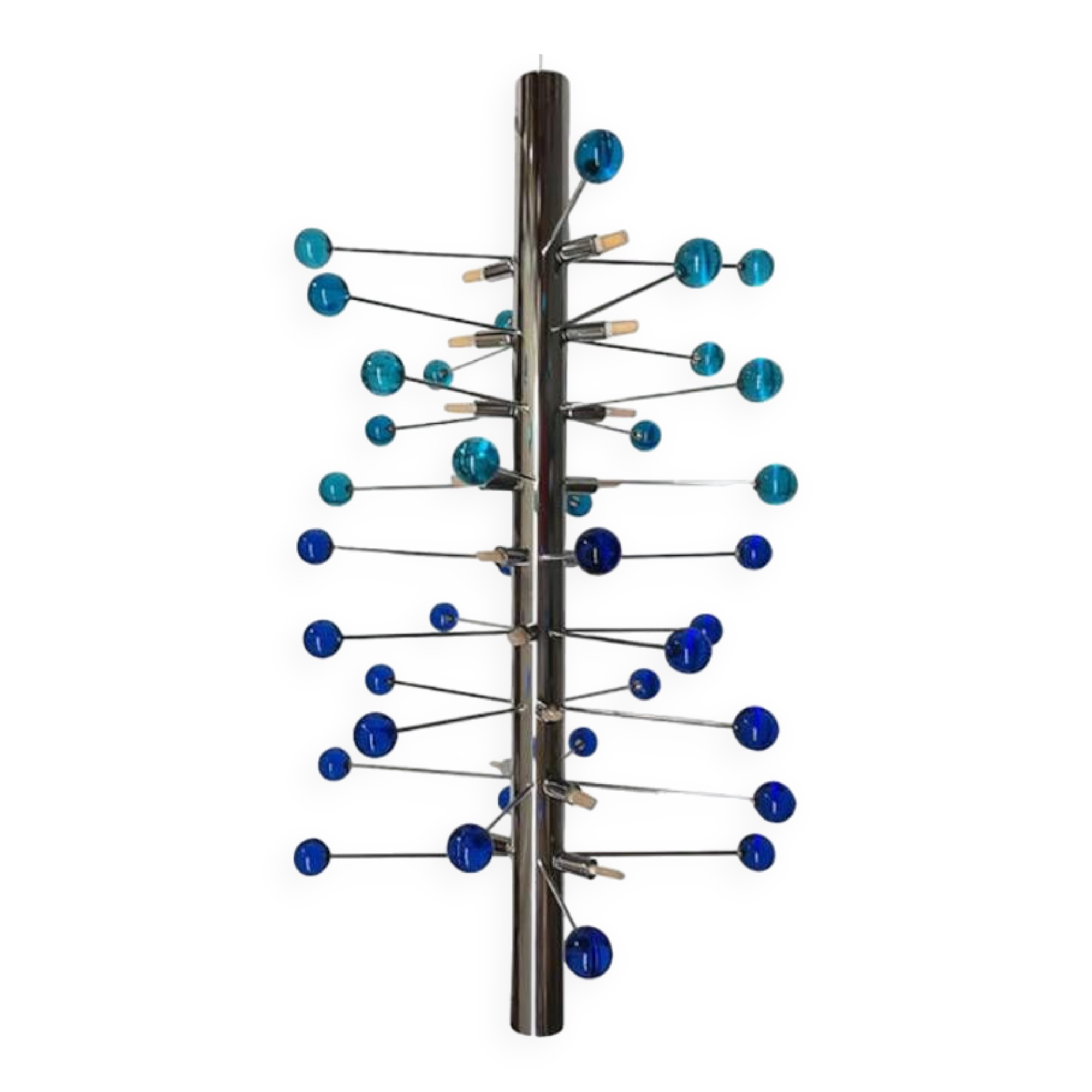 Contemporary Light-Blue and Blue “Cactus” Murano Glass Sputnik Chandelier