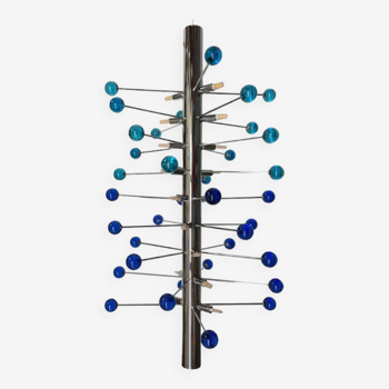 Contemporary Light-Blue and Blue “Cactus” Murano Glass Sputnik Chandelier