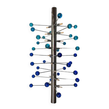 Contemporary Light-Blue and Blue “Cactus” Murano Glass Sputnik Chandelier