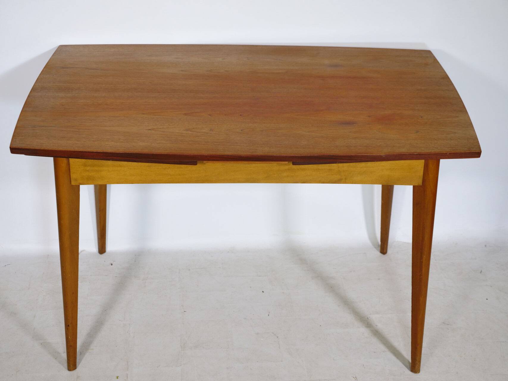 Double-extendable vintage mid-century teak dining table, 1960s