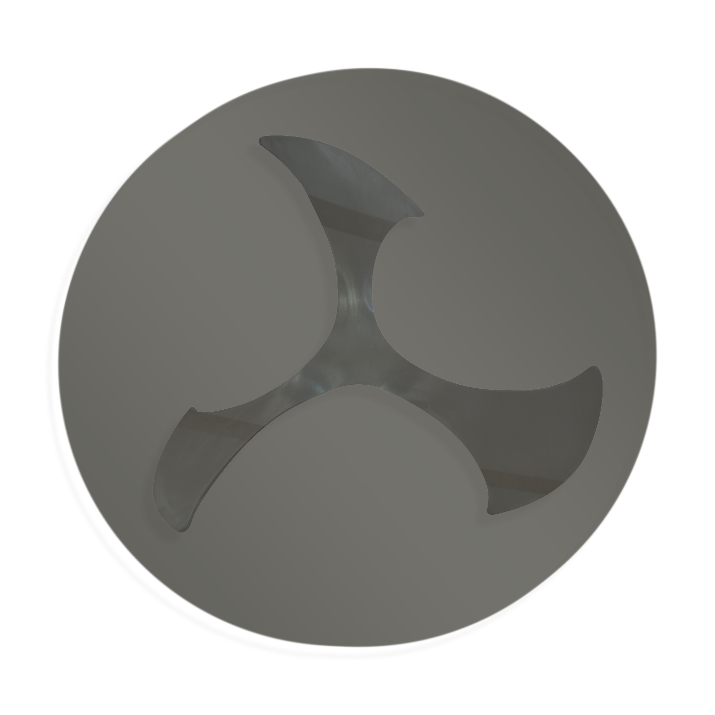 Round coffee table the Propeller (propeller) of Knut Hesterberg glass top and steel base