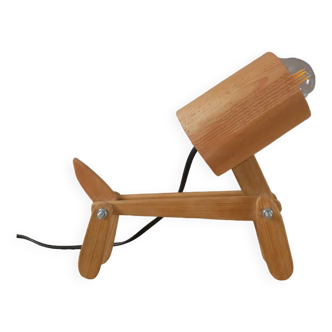 Lampe de chevet vintage zoomorphe en bois