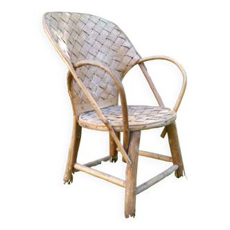 Vintage chestnut children's armchair