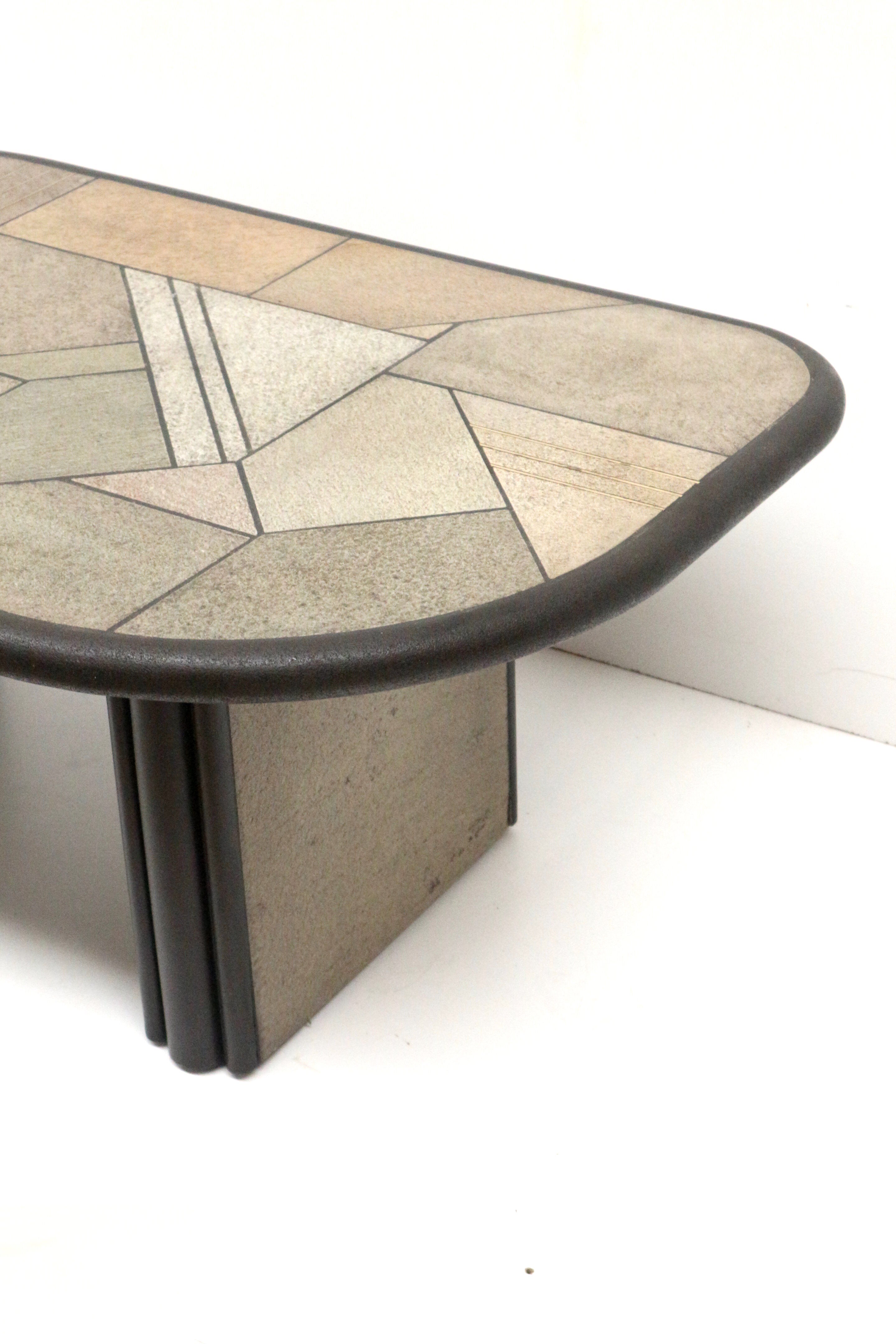 Vintage Brutalist coffee table by Fedam from the 1980s