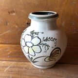 Old ceramic vase Scheurich Keramik beige vintage germany flower decor