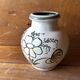 Old ceramic vase Scheurich Keramik beige vintage germany flower decor