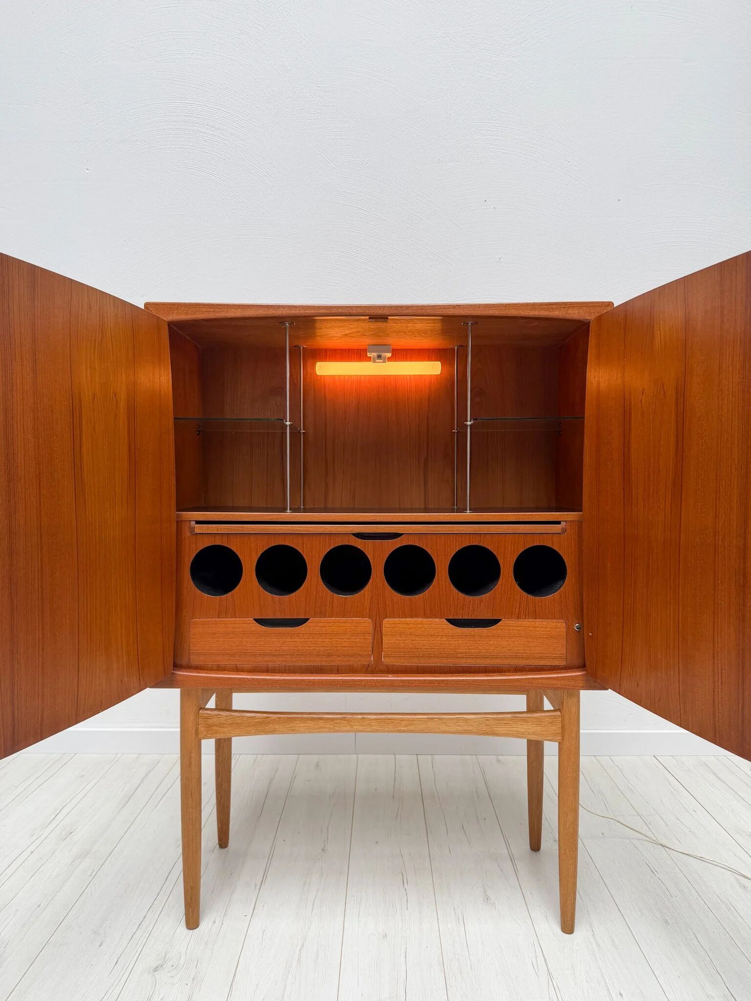 1950s vintage Torbjørn Afdal teak 'Bacchus' bar cabinet Norway