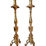 Paire de candélabres d'autel baroques