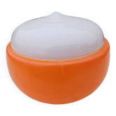 Vintage Opaline Orange and White Pendant Light