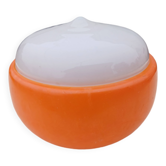 Vintage Opaline Orange and White Pendant Light