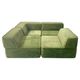 Canapé modulaire vintage Trio en tissu teddy vert de Cor, années 1970, ensemble de 4.