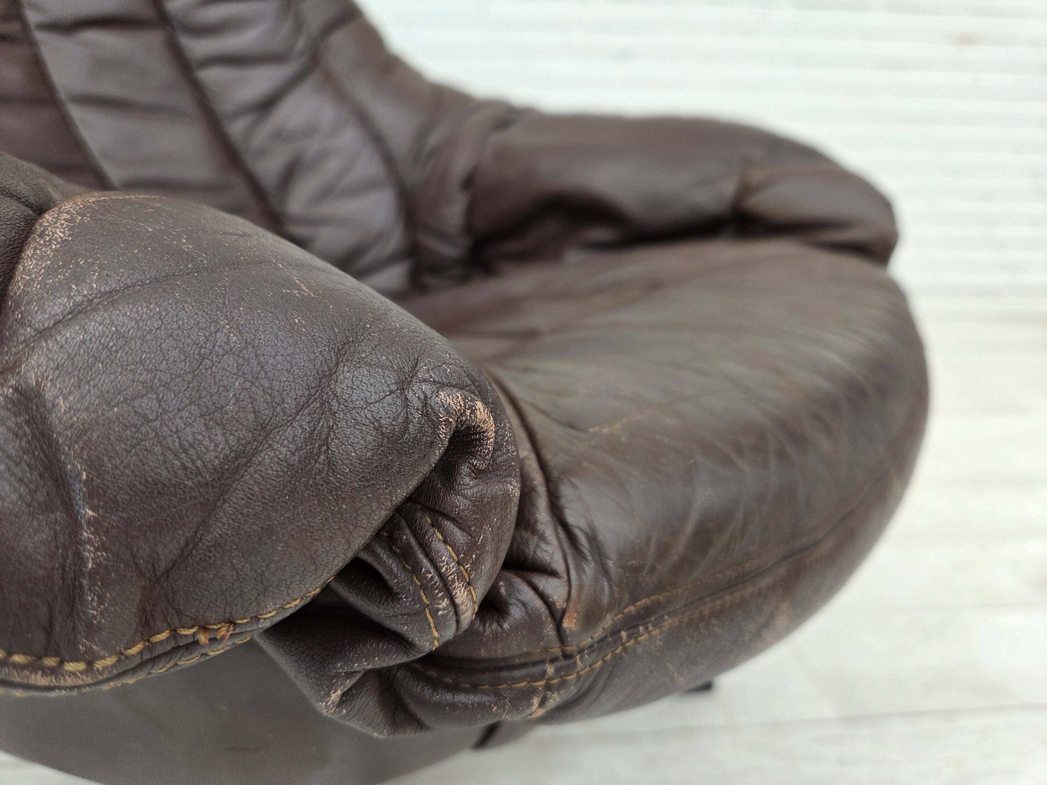 1970s, Danish design by H.W.Klein, swivel chair with footstool.