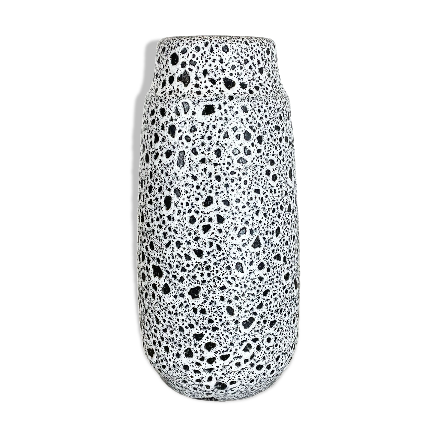 Pottery super white color fat lava multi-color vase scheurich germany wgp, 1970