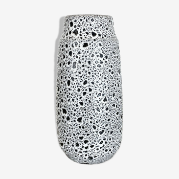 Pottery super white color fat lava multi-color vase scheurich germany wgp, 1970