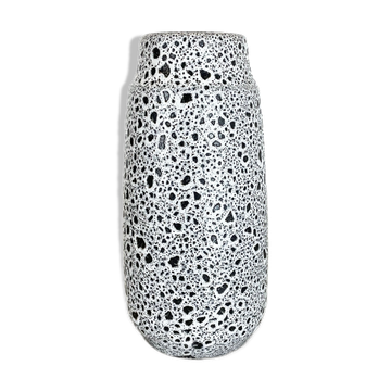 Pottery super white color fat lava multi-color vase scheurich germany wgp, 1970