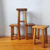 4 vintage 1970s Scandinavian style stools