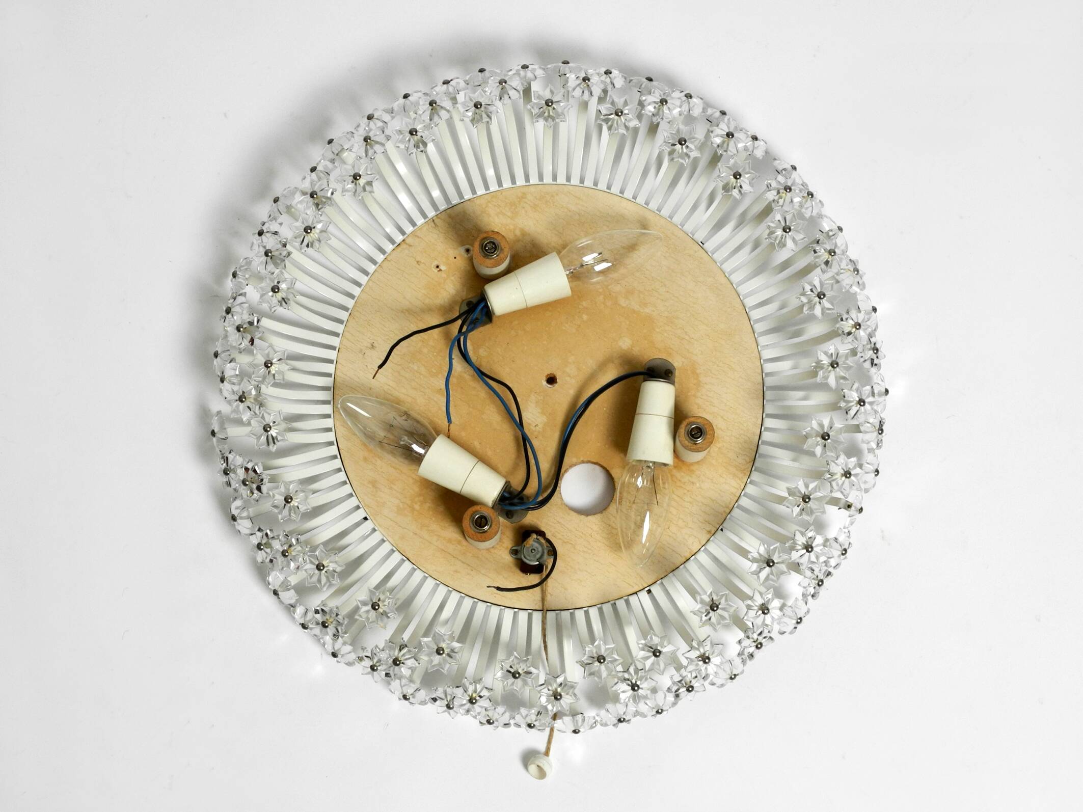 Mid Century Münchner Zier-Form flower mirror illuminated by Schöninger