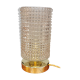 Table lamp with pressed glass globe