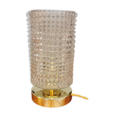 Table lamp with pressed glass globe