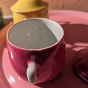 6 petits pots de crème en porcelaine de limoges avec plateau