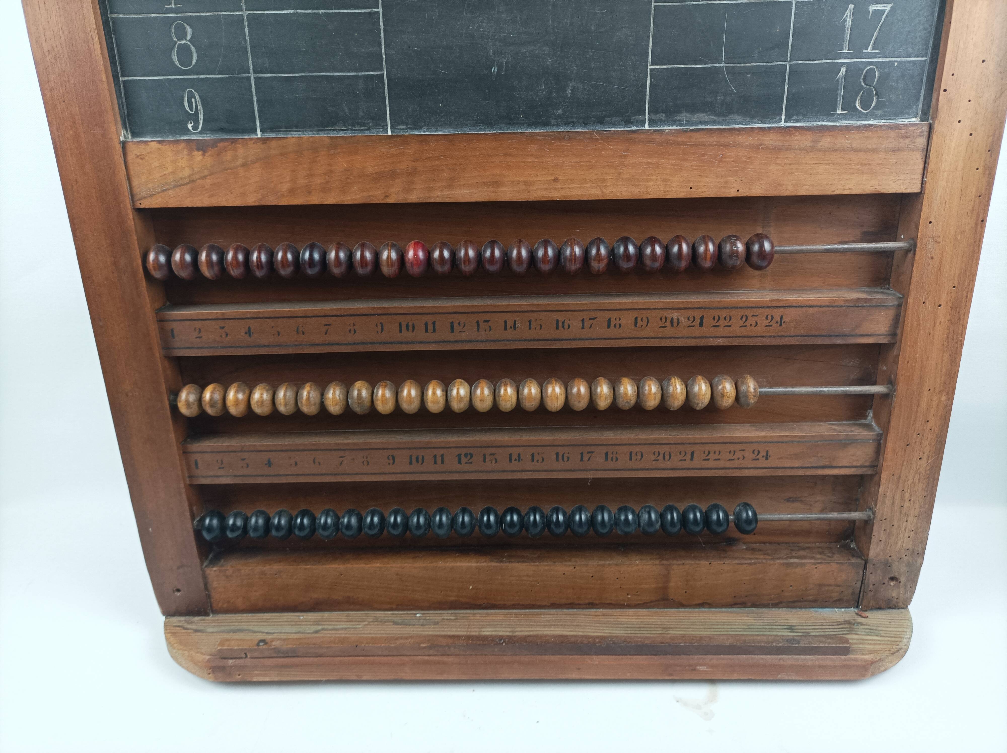Old billiard abacus with branded slate