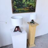 Paire de lampes céramiques forme libre triangle