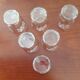 Set of 6 glasses decorations relief white flowers and golden edging - vintage