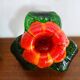 Paire de bougeoirs fleurs en verre Murano