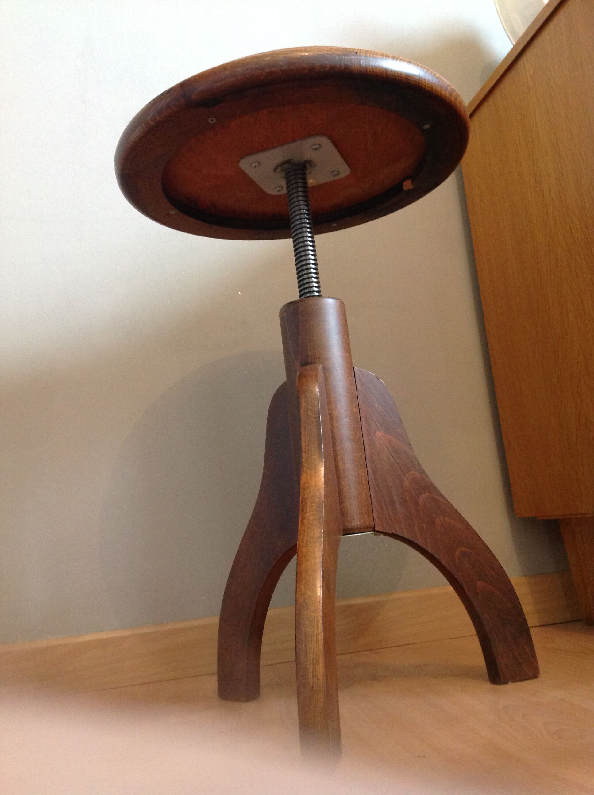 Old piano stool tripod feet / vintage 60s-70s