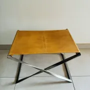 Folding Stool PK91 by Poul Kjaerholm - Fritz Hansen Edition Leather