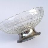 Glass and metal fruit bowl on pedestal, 1930s