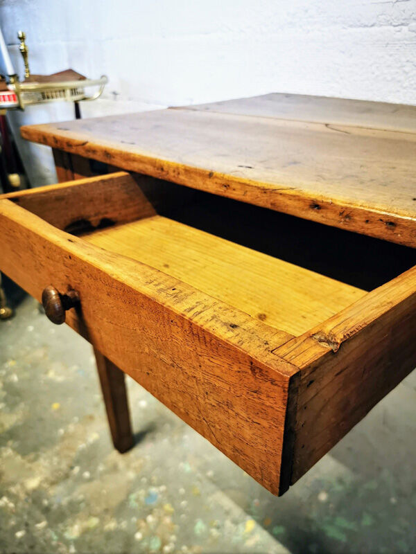 Old farm table with extension cords