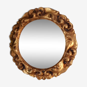Round resin mirror 70s 24cm