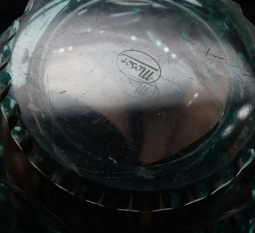 Art Deco vase, uranium crystal, Moser, Czechoslovakia, 1930s