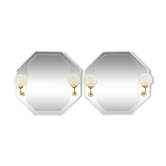 Set of 2 mid-century octagon mirrors