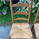 4 oak mulched chairs